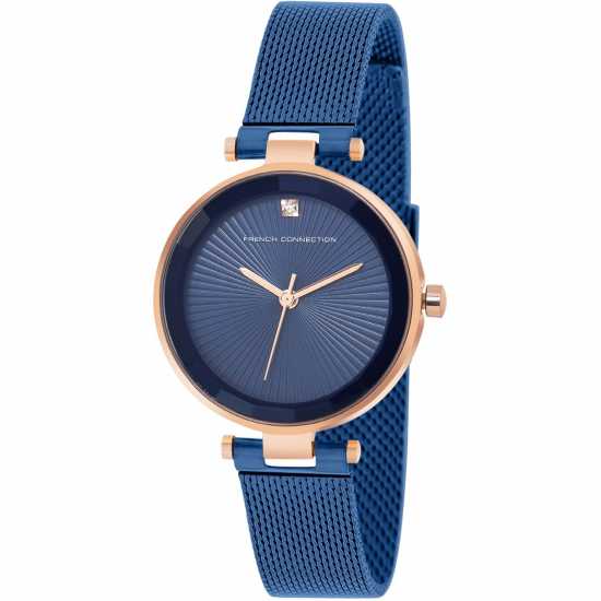 Часовници French Connection Connection Haven Blue Round Analog Watch For Women French Connection Connection Haven Blue Round Analog Watch For Women Часовници