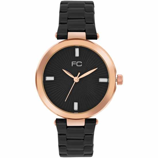 French Connection Connection Colette Black Round Analog Watch For Women  Часовници