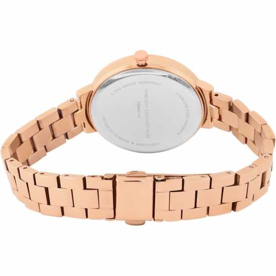 Часовници French Connection Connection Cornelia Brown Round Analog Watch With Rose Metal Strap For Women French Connection Connection Cornelia Brown Round Analog Watch With Rose Metal Strap For Women Часовници