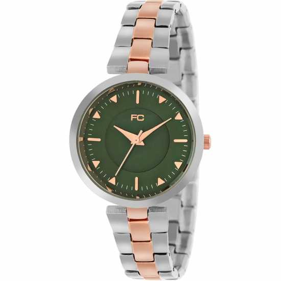 French Connection Connection Suki Green Round Analog Watch Rose Tone Metal For Women  Часовници