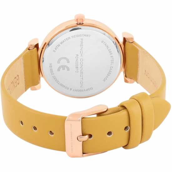 Часовници French Connection Connection Claire Mustard Round Analog Watch For Women French Connection Connection Claire Mustard Round Analog Watch For Women Часовници