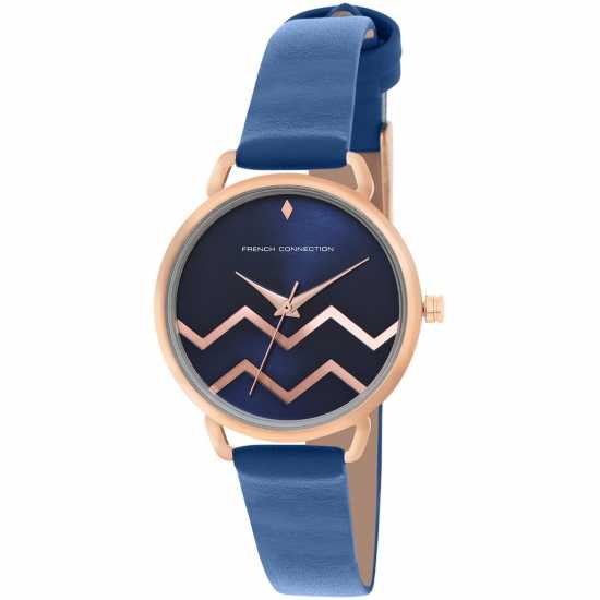 French Connection Connection Esme Blue Round Analog Watch For Women  Часовници