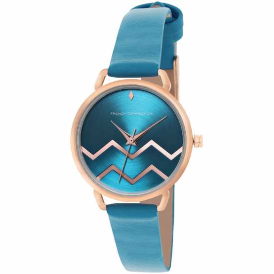 French Connection Esme Blue Round Analog Watch For Women  