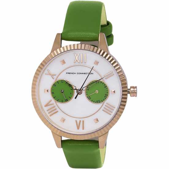 French Connection Connection White Mop Dial With Green Eyes Luxury Watch For Women French Connection Connection White Mop Dial With Green Eyes Luxury Watch For Women