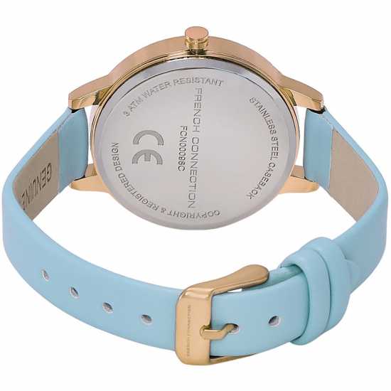 French Connection Connection White Mop Dial With Sky Blue Eyes Luxury Watch For Women  Часовници