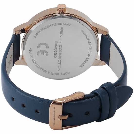 French Connection Connection White Mop Dial With Royal Blue Eyes Luxury Watch For Women  Часовници