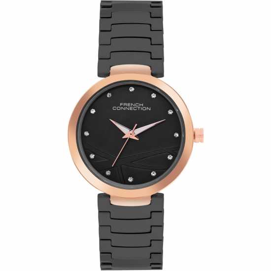 French Connection Connection Sunlit Black Round Dial Womens Analogue Watch French Connection Connection Sunlit Black Round Dial Womens Analogue Watch