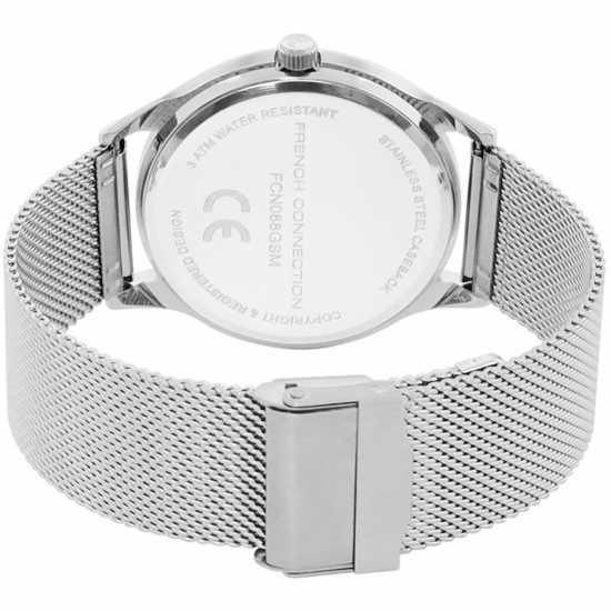 French Connection Connection Omni Round Dial Mens Analogue Watch Grey Часовници