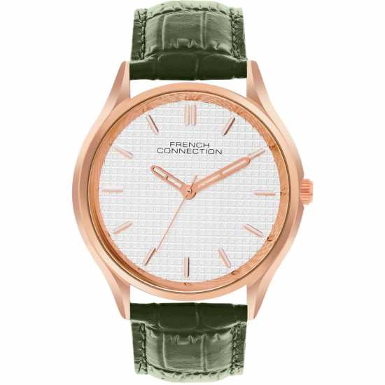 French Connection Connection Omni Round Dial Mens Analogue Watch Silver Часовници