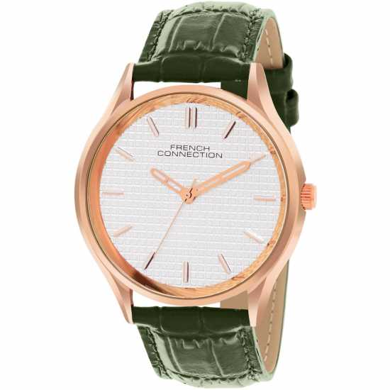 French Connection Connection Omni Round Dial Mens Analogue Watch Silver Часовници