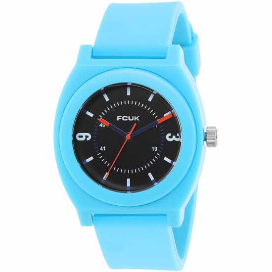 Fcuk Analog Black Dial Unisex Watch Черно 