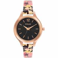 Мъжки Ръчен Часовник Floral Printed Strap Womens Watch Black Часовници