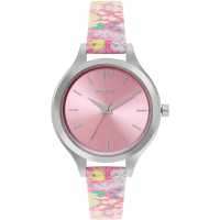 Мъжки Ръчен Часовник Floral Printed Strap Womens Watch Pink Часовници