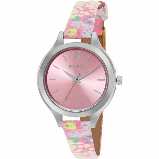 Мъжки Ръчен Часовник Floral Printed Strap Womens Watch Pink Часовници