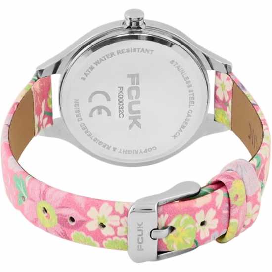 Мъжки Ръчен Часовник Floral Printed Strap Womens Watch Pink Часовници