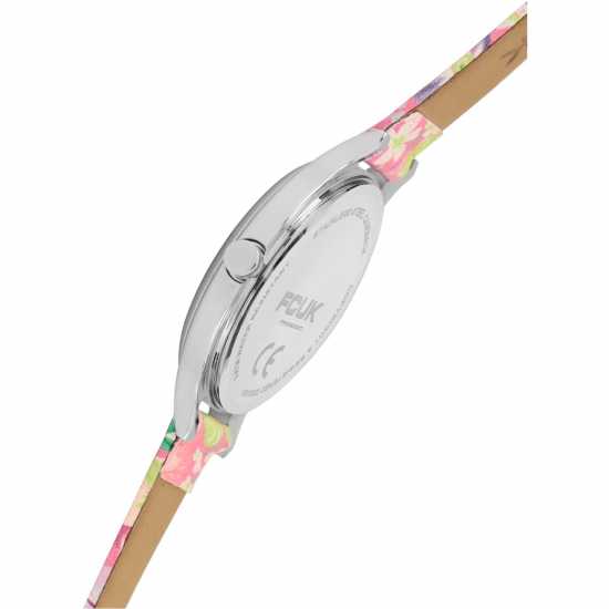 Мъжки Ръчен Часовник Floral Printed Strap Womens Watch Pink Часовници