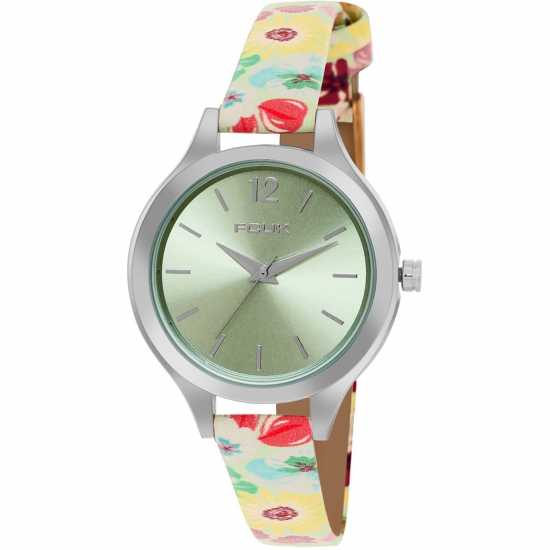 Мъжки Ръчен Часовник Floral Printed Strap Womens Watch Green Часовници