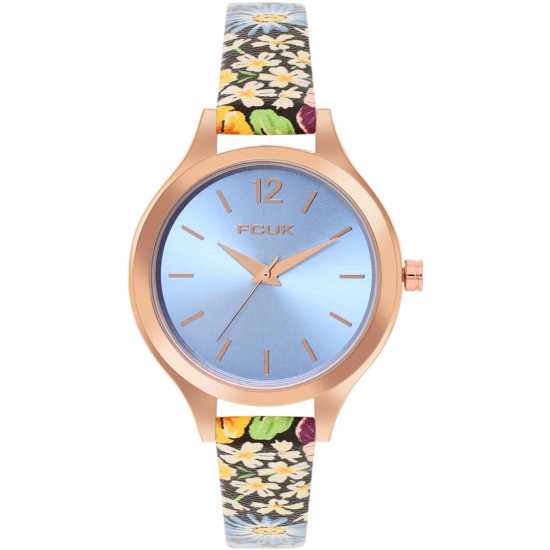 Мъжки Ръчен Часовник Floral Printed Strap Womens Watch Sky Blue Часовници