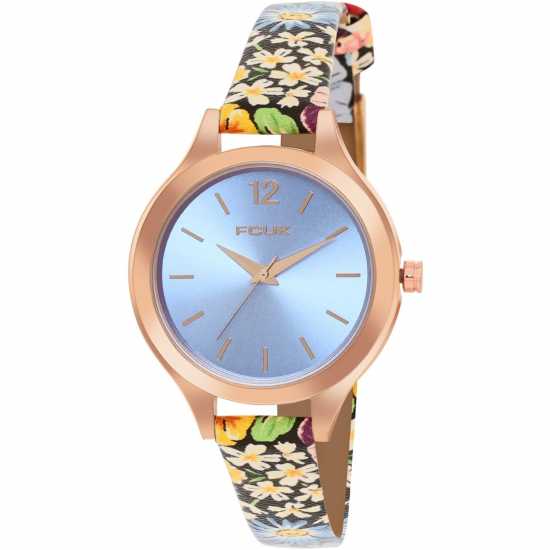 Мъжки Ръчен Часовник Floral Printed Strap Womens Watch Sky Blue Часовници