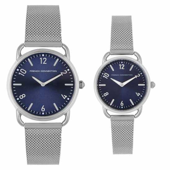 French Connection Connection Analog Blue Dial Pair Watch  Часовници