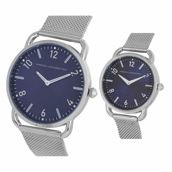 French Connection Connection Analog Blue Dial Pair Watch  Часовници
