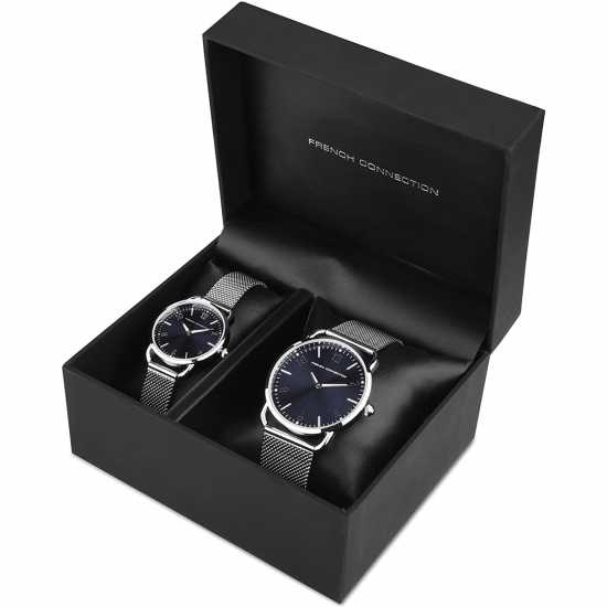 French Connection Connection Analog Blue Dial Pair Watch  Часовници