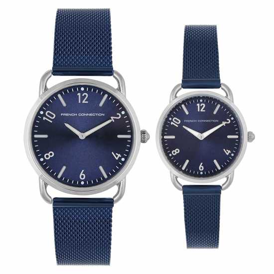 Часовници French Connection Connection Analog Blue Dial Pair Watch French Connection Connection Analog Blue Dial Pair Watch Часовници
