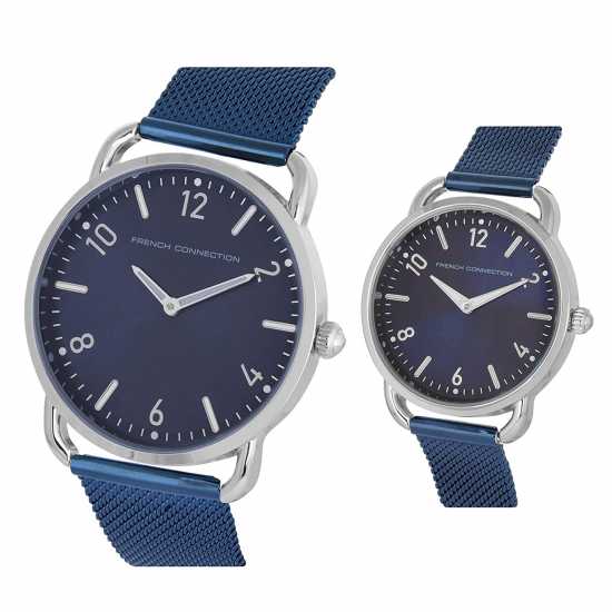 Часовници French Connection Connection Analog Blue Dial Pair Watch French Connection Connection Analog Blue Dial Pair Watch Часовници