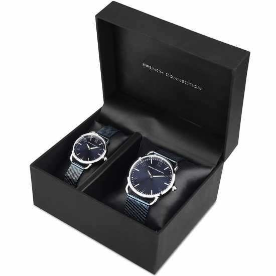 Часовници French Connection Connection Analog Blue Dial Pair Watch French Connection Connection Analog Blue Dial Pair Watch Часовници