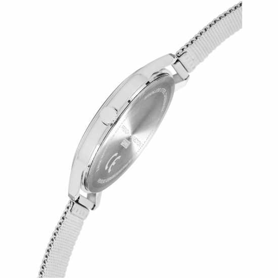 French Connection Silver Case Round Shape Silver Strap Quartz Watch  