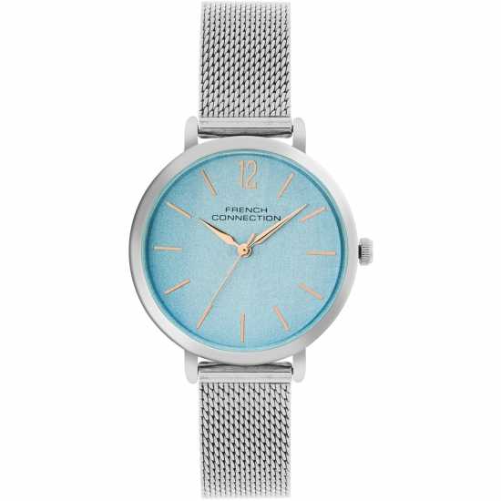 French Connection Silver Case Round Shape Silver Strap Quartz Watch French Connection Silver Case Round Shape Silver Strap Quartz Watch