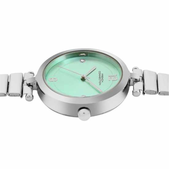 French Connection Silver Case Round Shape Silver Strap Quartz Watch  
