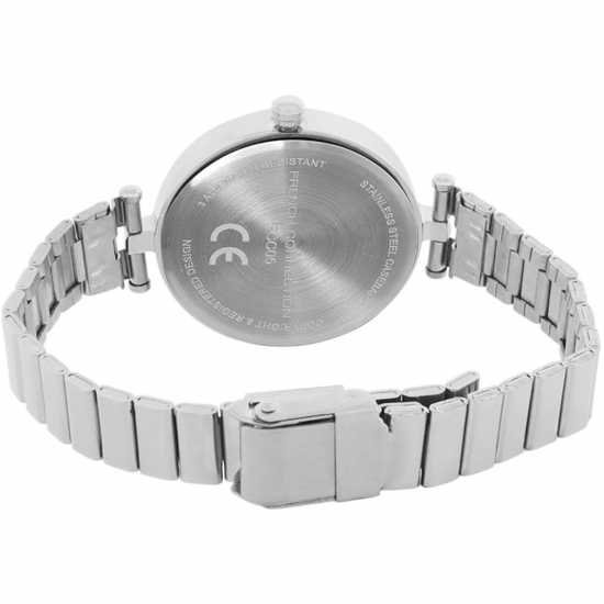 French Connection Silver Case Round Shape Silver Strap Quartz Watch  