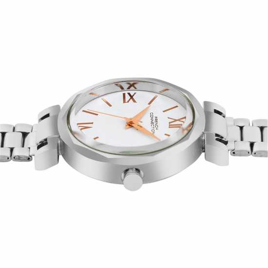 French Connection Silver Case Round Shape Silver Strap Quartz Watch French Connection Silver Case Round Shape Silver Strap Quartz Watch