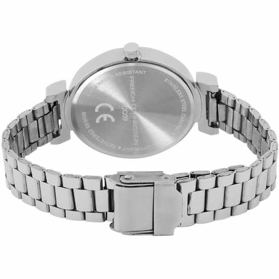 French Connection Silver Case Round Shape Silver Strap Quartz Watch French Connection Silver Case Round Shape Silver Strap Quartz Watch