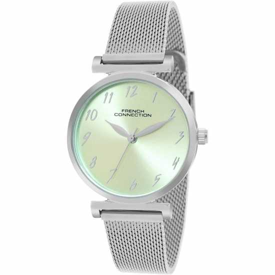 French Connection Silver Case Round Shape Silver Strap Quartz Watch French Connection Silver Case Round Shape Silver Strap Quartz Watch