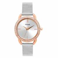 French Connection Rose Case Round Shape Silver Strap Quartz Watch French Connection Rose Case Round Shape Silver Strap Quartz Watch
