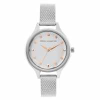 French Connection Silver Case Round Shape Silver Strap Quartz Watch French Connection Silver Case Round Shape Silver Strap Quartz Watch