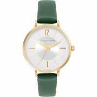 French Connection Rose Case Round Shape Green Strap Quartz Watch French Connection Rose Case Round Shape Green Strap Quartz Watch