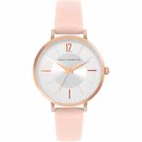 French Connection Rose Case Round Shape Pink Strap Quartz Watch French Connection Rose Case Round Shape Pink Strap Quartz Watch