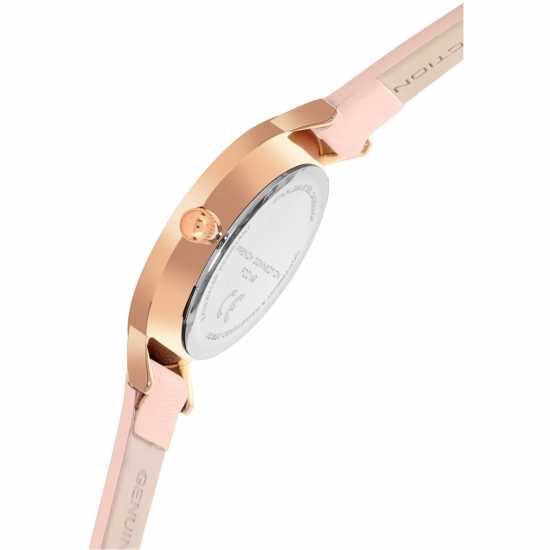 French Connection Rose Case Round Shape Pink Strap Quartz Watch  