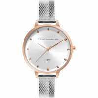 French Connection Rose Case Round Shape Silver Strap Quartz Watch French Connection Rose Case Round Shape Silver Strap Quartz Watch