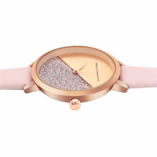 French Connection Rose Case Round Shape Pink Strap Quartz Watch French Connection Rose Case Round Shape Pink Strap Quartz Watch