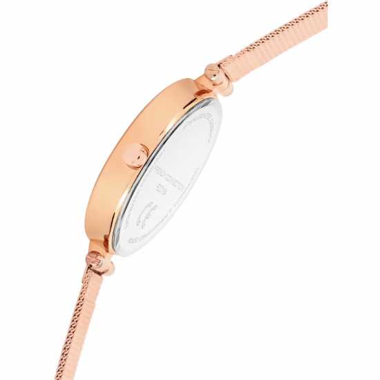 French Connection Rose Case Round Shape Rose Strap Quartz Watch  