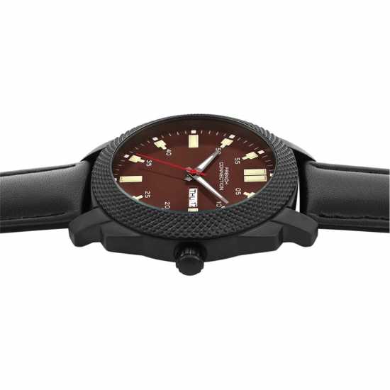 French Connection Black Case Round Shape Black Strap Quartz Watch French Connection Black Case Round Shape Black Strap Quartz Watch