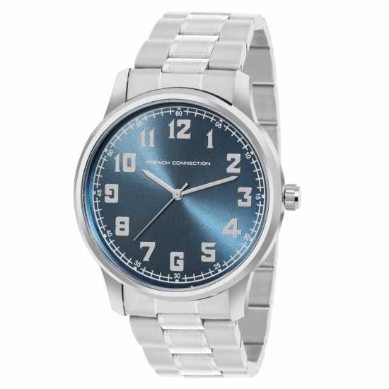 French Connection Silver Case Round Shape Silver Strap Quartz Watch French Connection Silver Case Round Shape Silver Strap Quartz Watch