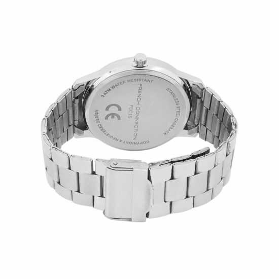 French Connection Silver Case Round Shape Silver Strap Quartz Watch French Connection Silver Case Round Shape Silver Strap Quartz Watch