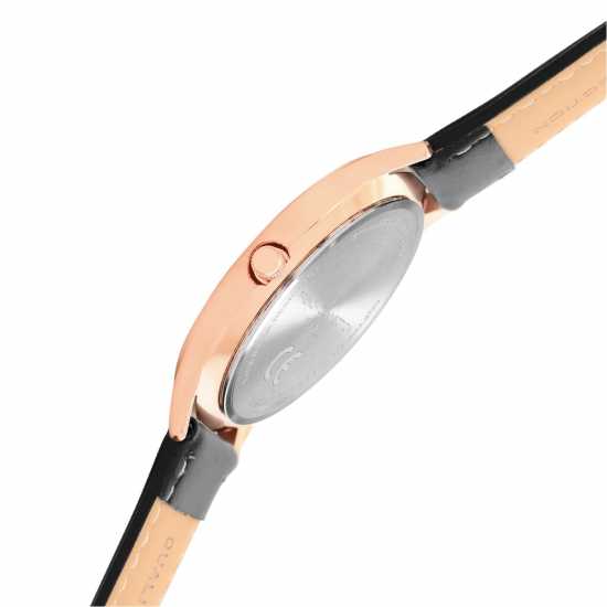 French Connection Rose Case Round Shape Black Strap Quartz Watch French Connection Rose Case Round Shape Black Strap Quartz Watch