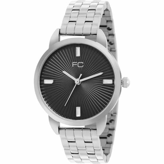 French Connection Silver Case Round Shape Silver Strap Quartz Watch  