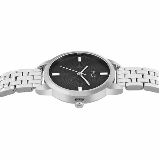 French Connection Silver Case Round Shape Silver Strap Quartz Watch  